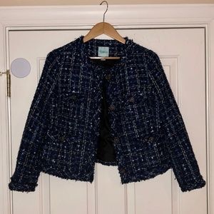 Navy Blue Tweed OLD NAVY Jacket/Blazer Sz M